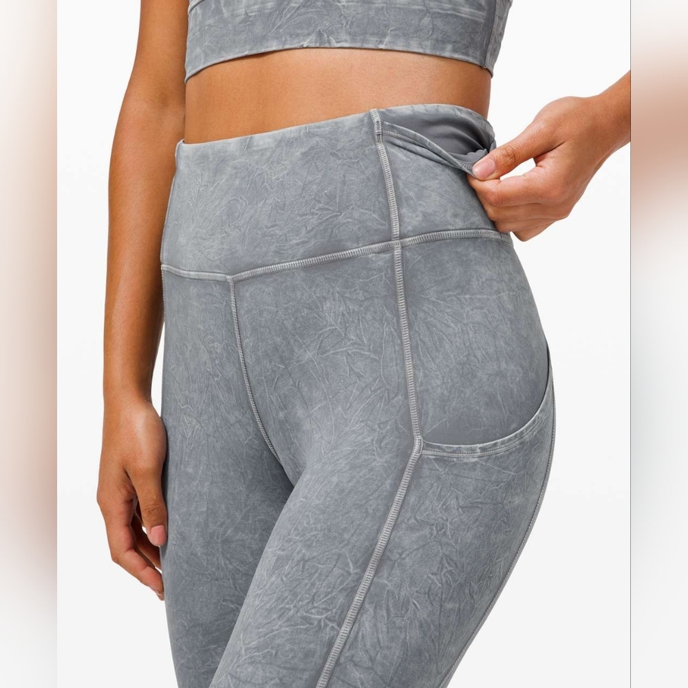 Lululemon Fast and Free 25" *Ice Dye In Ice Wash Asphalt Grey 2 - Picture 3 of 16